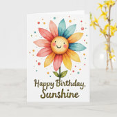 Carte d'anniversaire Smiling Petal (Fleur jaune)