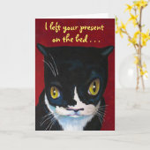 Carte d'anniversaire Snarky Kitty (Fleur jaune)