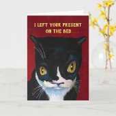 Carte d'anniversaire Snarky Kitty (Fleur jaune)
