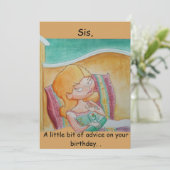 Carte d'anniversaire soeur (Debout devant)