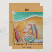 Carte d'anniversaire soeur (Devant / Derrière)