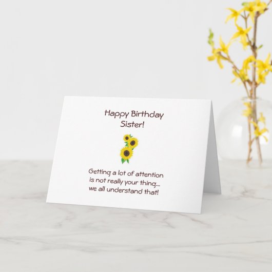 Carte d'anniversaire soeur (Fleur jaune)