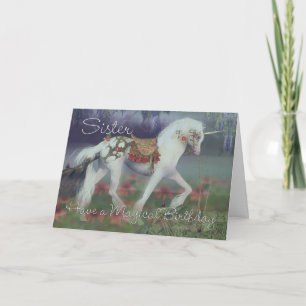 Carte d'anniversaire soeur avec licorne, Imaginair