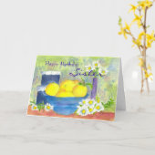Carte d'anniversaire soeur Citron Daisy Aquarelle (Fleur jaune)