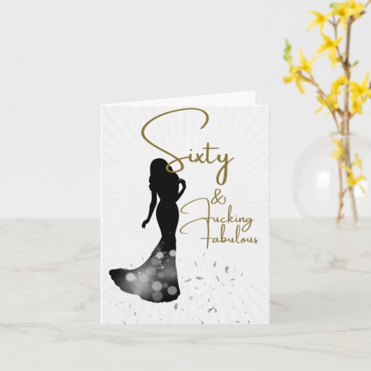 Carte d'Anniversaire Soixante et fabuleuse (Fleur jaune)