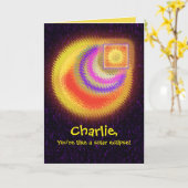 Carte d'anniversaire Solaire Eclipse (Fleur jaune)