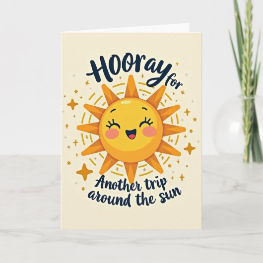 Carte d'anniversaire Soleil Doré (Devant)