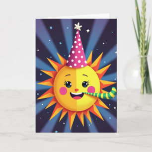 Carte d'anniversaire Soleil Festif