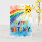 Carte d'anniversaire Soleil Joyeux (Fleur jaune)