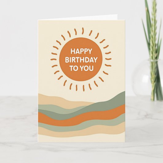 Carte d'anniversaire Soleil radiant (Devant)