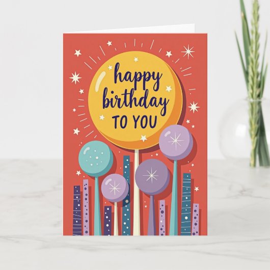 Carte d'anniversaire Soleil Radiante Joyeuse (Devant)