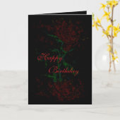 Carte d'anniversaire sombre joyeux (Fleur jaune)