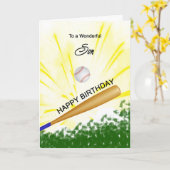 Carte d'anniversaire Son Baseball (Fleur jaune)