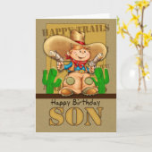 Carte d'anniversaire Son Cowboy - Rootin' Tootin'  (Fleur jaune)