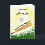 Carte d'anniversaire Son in Law Baseball<br><div class="desc">Donnez à votre gendre passionné de baseball une carte de baseball et de batte avec un thème explosif de baseball ! Un baseball et une batte avec les mots "À un beau gendre".</div>