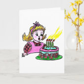 CARTE D'ANNIVERSAIRE - SOUFFLER DES BOUGIES SUR UN (Fleur jaune)