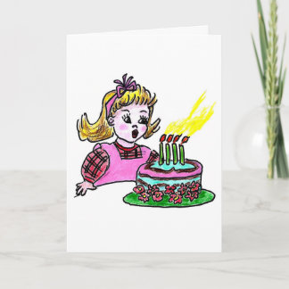 CARTE D'ANNIVERSAIRE - SOUFFLER DES BOUGIES SUR UN