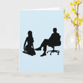 CARTE D'ANNIVERSAIRE SOUMISSIVE WOMAN KNEELING (Fleur jaune)