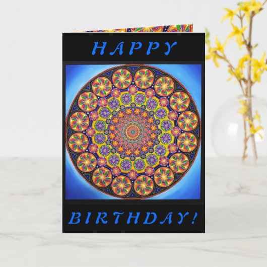 Carte d'anniversaire "sous microscope" (Fleur jaune)