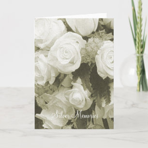 Carte d'anniversaire Souvenirs d'Argent Roses Sépi