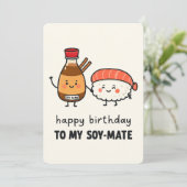 Carte d'anniversaire Soy-Mate – Sushi mignon et sa (Debout devant)
