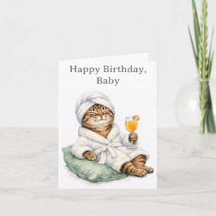 Carte d'anniversaire Spa Kitty