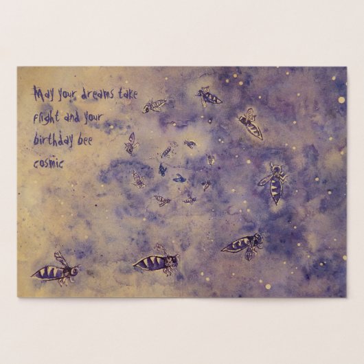 Carte d'anniversaire Space Bees Foil (Intérieur)