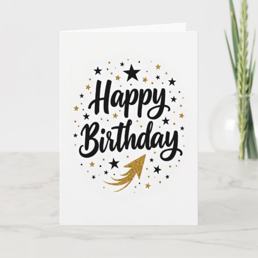 Carte d'anniversaire Sparkle Script (Devant)