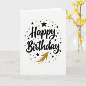 Carte d'anniversaire Sparkle Script (Fleur jaune)