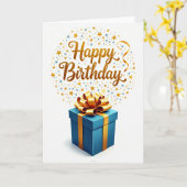 Carte d'anniversaire Sparkling Stars (Fleur jaune)