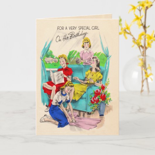 Carte d'anniversaire spéciale de fille (Fleur jaune)