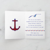 Carte d'anniversaire spécifique à l'âge du bateau (Intérieur)