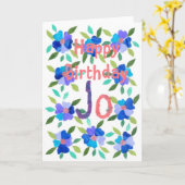 Carte d'anniversaire spécifique au nom - Jo (Fleur jaune)
