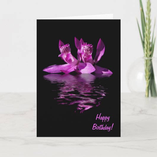 Carte d'anniversaire spectaculaire orchidée (Devant)