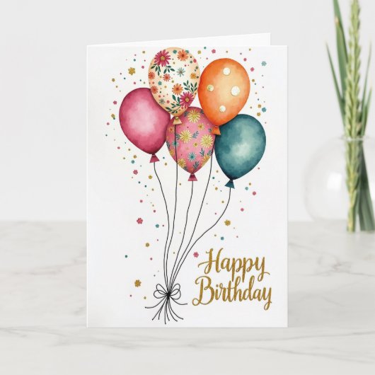Carte d'anniversaire Sphère Aquarelle (Devant)