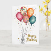 Carte d'anniversaire Sphère Aquarelle (Fleur jaune)