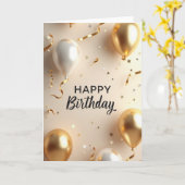 Carte d'anniversaire Sphère Lustrée (Fleur jaune)