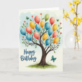 Carte d'anniversaire Sphère Pastel (Fleur jaune)