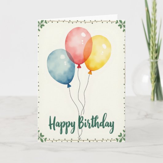 Carte d'anniversaire Sphères Aquarelle (Devant)