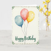 Carte d'anniversaire Sphères Aquarelle (Fleur jaune)