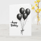 Carte d'anniversaire Sphères monochromes (Fleur jaune)