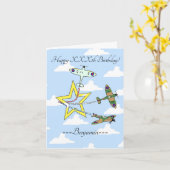 Carte d'anniversaire Spitfire Star Blue Sky (Fleur jaune)
