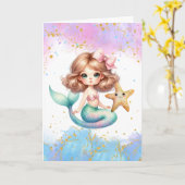 Carte d'anniversaire Splish Splash Mermaid (Fleur jaune)