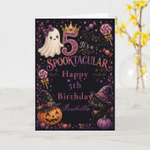 Carte d'anniversaire Spooktacular 5 ans (Fleur jaune)