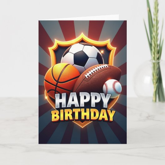 Carte d'anniversaire Sporty Shield (Devant)