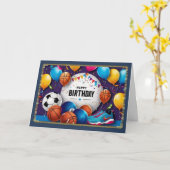 Carte d'anniversaire Sporty Young Boy (Fleur jaune)