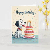 Carte d'anniversaire Spotted Pup (Fleur jaune)