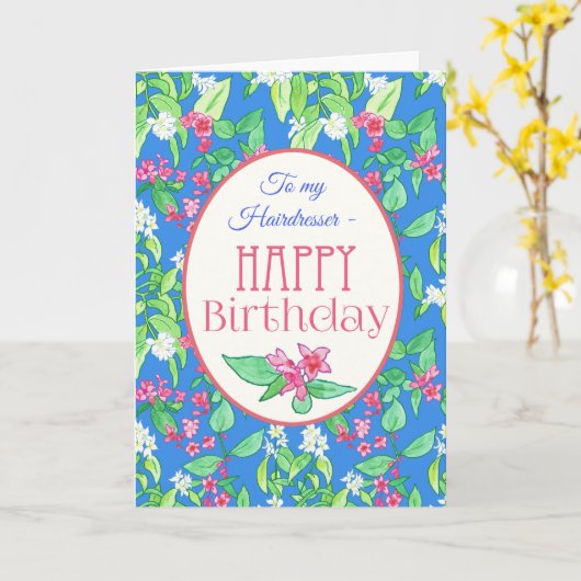 Carte d'anniversaire Spring Blossoms pour coiffeur (Fleur jaune)