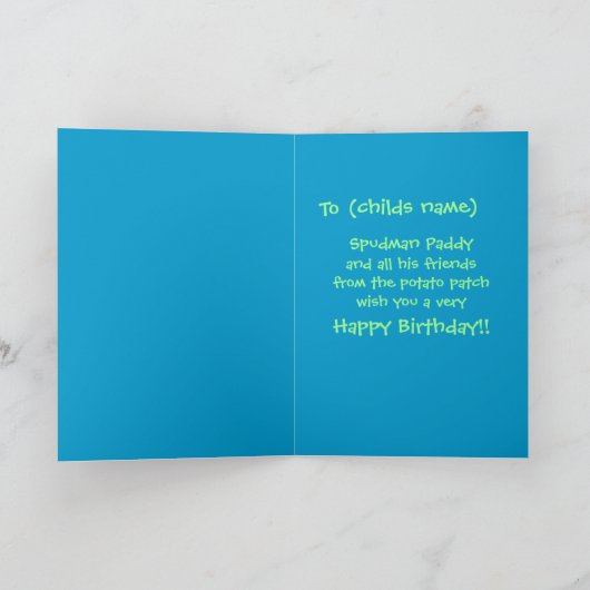 Carte d'anniversaire Spudman Paddy (Intérieur)
