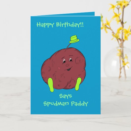 Carte d'anniversaire Spudman Paddy (Fleur jaune)